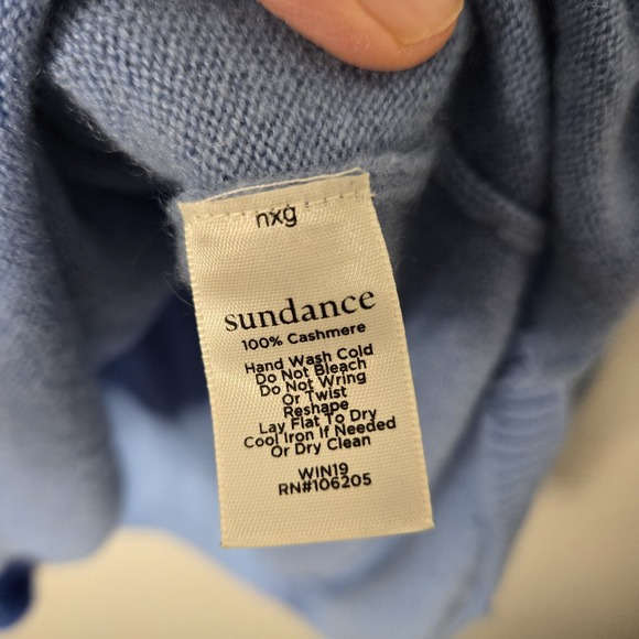 Sundance 100% Cashmere Ribbed Sweater Blue Tunic Len Petite XL PXL Luxe Luxury - Picture 5 of 10